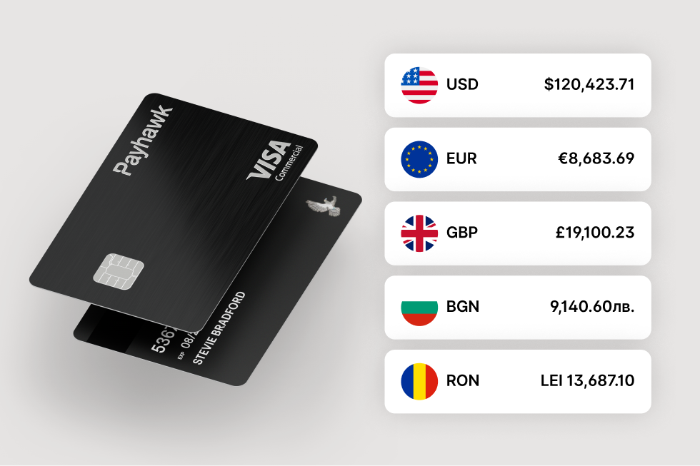 Payhawk's Corporate Cards with multi-currency capabilities